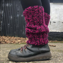 Load image into Gallery viewer, Leg Warmers - Raspberry and Metallic Black
